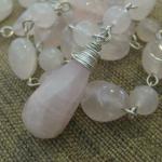#100 Cotton Candy Rose Quartz necklace with sterling silver. 18 1/4"  SOLD