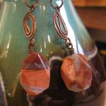 Jasper and copper earrings - available
